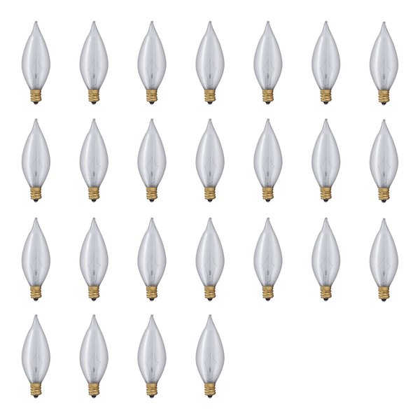 Bulbrite Spunlite 60w Dimmable C11 Incandescent Light Bulbs Candelabra (E12) Base, Satin Finish, 25PK 861975